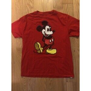 Mickey Mouse Boys XL (14-16) Pixelated Shirt Red Short Sleeve Youth